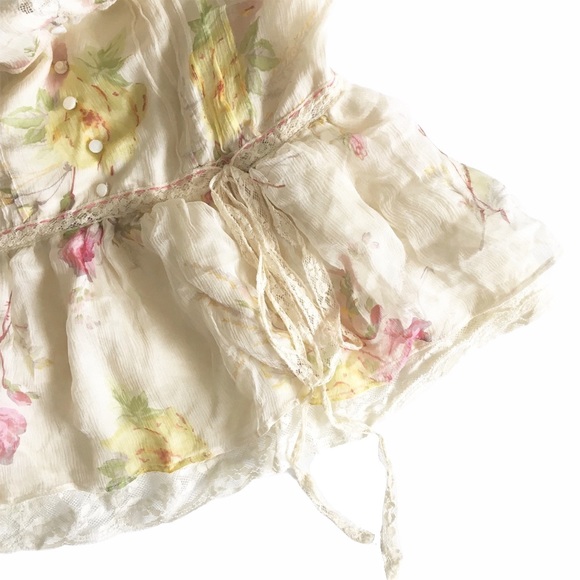 new For Love + Liberty ᪥ Johnny Was Floral Print Silk Cami Top ᪥ Romantic Lace - Picture 14 of 17